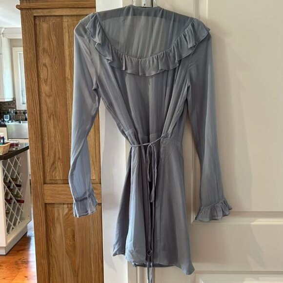 REFORMATION Ricki blue wrap dress xs - Picture 10 of 11